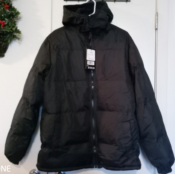 Fleece lined men's jacket removable hood L - Picture 2 of 12